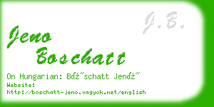 jeno boschatt business card